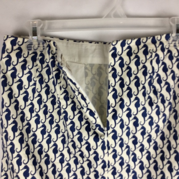 J Crew Women Mini Skirt Seahorses Pockets Size 00 - Picture 6 of 8
